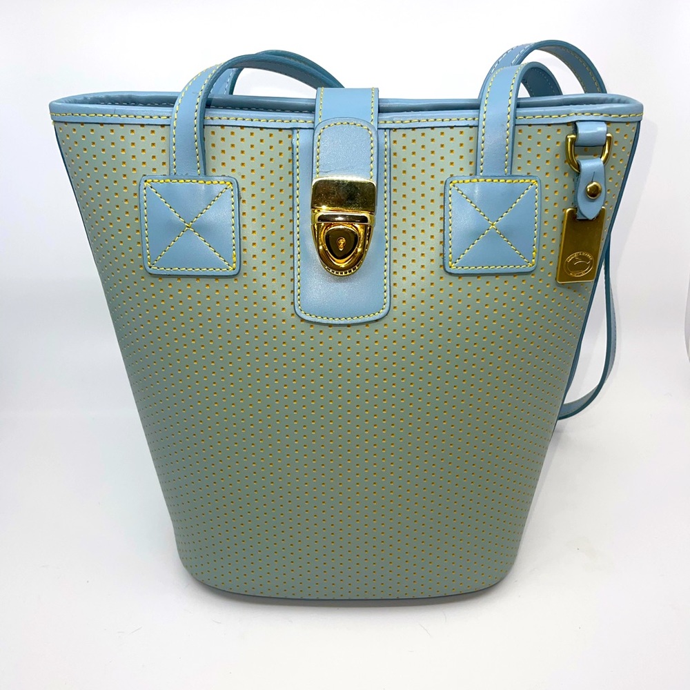 Coming soon: Rare HTF Dooney & Bourke Seafoam and Blue Tote Cabriolet collection